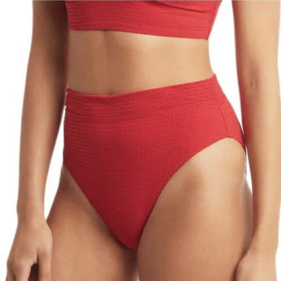 Sea Level NWOT Women's Messina Band Bikini Brief Dark Pink Size 6 - Picture 1 of 7